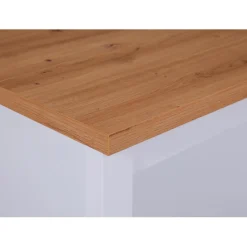 Ilot de cuisine JULINA blanc / Chêne Artisan