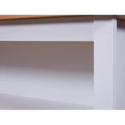 Ilot de cuisine JULINA blanc / Chêne Artisan