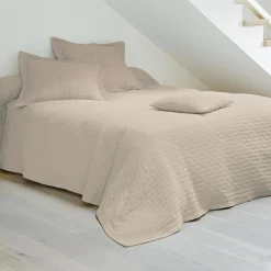 Jeté de lit coton tissu jacquard CL.LADRI JET Beige