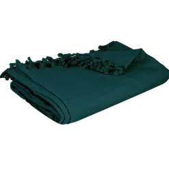 Jeté de lit en coton 160x220 - bleu canard