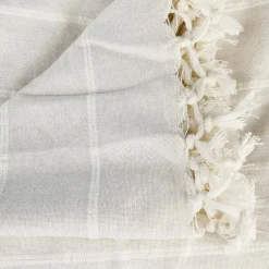 Jeté de lit en coton 160x220 - ivoire