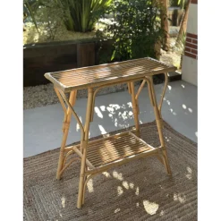 La console NUHA design scandinave et sa structure en rotin durable