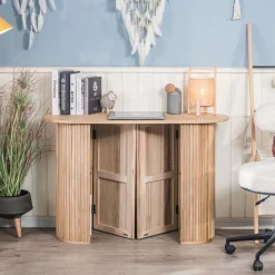 La console PIREUS son design scandinave et sa structure en bois massif