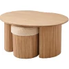 La set ARVIKA combinant une table basse et 2 poufs style scandinave