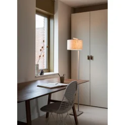 Lampadaire Boston sable abat-jour lin clair