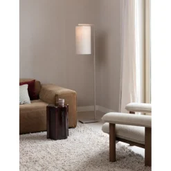 Lampadaire Boston sable abat-jour lin clair