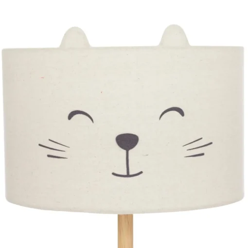 Lampadaire enfant chat en bois de pin