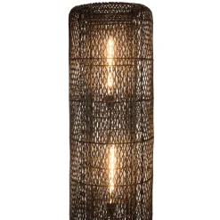 Lampadaire rotin couleur noire pieds acier SIXTINE