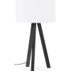 Lampe à poser design 'SPRING MINI' avec abat-jour blanc et trépied noir