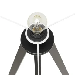 Lampe à poser design 'SPRING MINI' avec abat-jour blanc et trépied noir