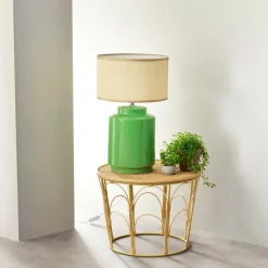 Lampe à poser en céramique LUXAVERDA verte