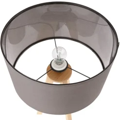 Lampe à poser trepied 'SPRING MINI' avec abat-jour gris style scandinave