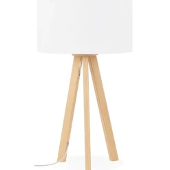 Lampe à poser trepied 'SPRING MINI' avec abat-jour blanc style scandinave