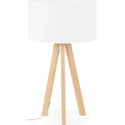 Lampe à poser trepied 'SPRING MINI' avec abat-jour blanc style scandinave