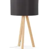 Lampe à poser trepied 'SPRING MINI' avec abat-jour noir style scandinave
