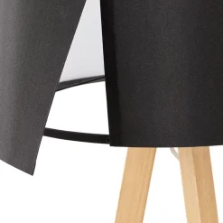 Lampe à poser trepied 'SPRING MINI' avec abat-jour noir style scandinave