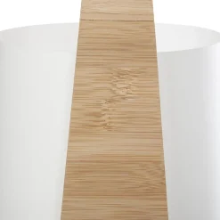 Lampe bambou et abat-jour plastique blanc