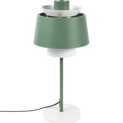 Lampe de table en métal vert de gris