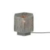 Lampe de table raphia Panama ronde octogonale gris