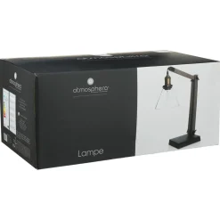 Lampe en bois/métal et abat-jour en verre