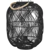 Lampe style lanterne 'DOMINGO' en rotin noir
