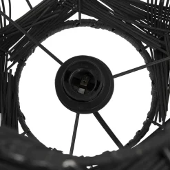 Lampe style lanterne 'DOMINGO' en rotin noir