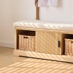 Le Banc CHIBA 1 porte et 2 rangements au style scandinave