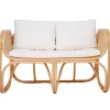Le Canapé MOROTAI design scandinave épuré assise en rotin naturel et tissu etanche