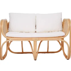 Le Canapé MOROTAI design scandinave épuré assise en rotin naturel et tissu etanche