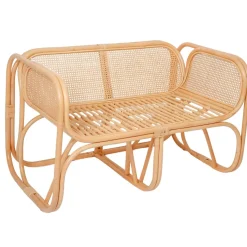 Le Canapé MOROTAI design scandinave épuré assise en rotin naturel et tissu etanche