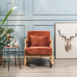 Le fauteuil à bascule DIANA avec son design scandinave rouge