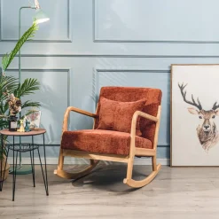 Le fauteuil à bascule DIANA avec son design scandinave rouge