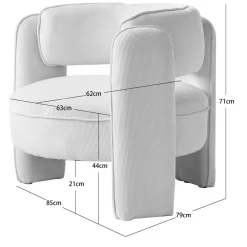 Le fauteuil de salon BANGUI avec son design moderne Blanc
