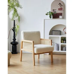 Le fauteuil de salon BORGO avec design scandinave Blanc