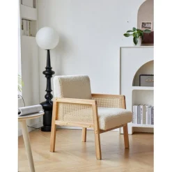 Le fauteuil de salon BORGO avec design scandinave Blanc