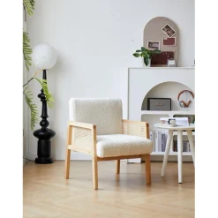 Le fauteuil de salon BORGO avec design scandinave Blanc