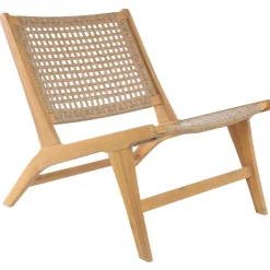 Le fauteuil intérieur extérieur en acacia massif et corde ARICA, de style scandinave