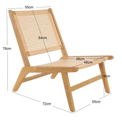 Le fauteuil intérieur extérieur en acacia massif AGUILARES style scandinave marron