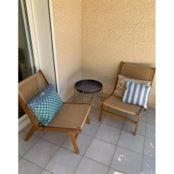 Le fauteuil intérieur extérieur en acacia massif AGUILARES style scandinave marron