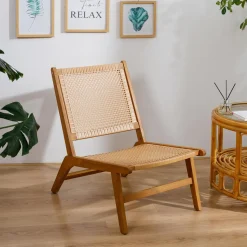 Le fauteuil intérieur extérieur en acacia massif AGUILARES style scandinave marron