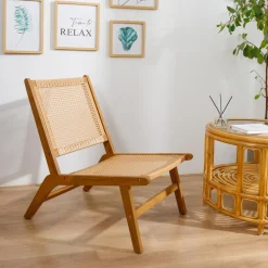 Le fauteuil intérieur extérieur en acacia massif AGUILARES style scandinave marron