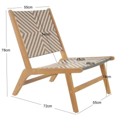 Le fauteuil intérieur extérieur en acacia massif AGUILARES au style scandinave