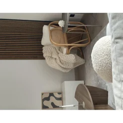 Le Fauteuil MOROTAI design scandinave épuré assise en rotin naturel et tissu etanche