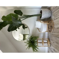 Le Fauteuil PALOPO design scandinave épuré assise en rotin naturel et tissu etanche