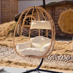 Le fauteuil suspendu VENICE style scandinave marron