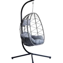 Le fauteuil suspendu VENICE style scandinave en rotin et en métal