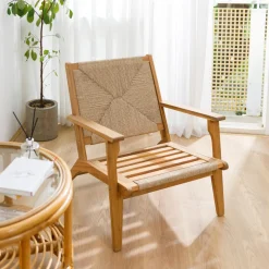 Le fauteuil VALDIVIA design scandinave en acacia massif et en corde esthétique intemporel