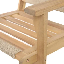 Le fauteuil VALDIVIA design scandinave en acacia massif et en corde esthétique intemporel