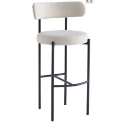 Le lot de tabourets de bar LARS design scandinave élégant assise garnie premium avec une mousse ultra-dense
