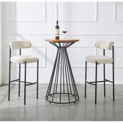 Le lot de tabourets de bar LARS design scandinave élégant assise garnie premium avec une mousse ultra-dense